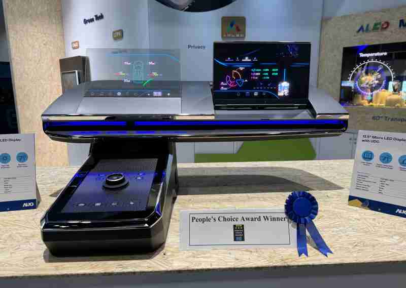 财神娱乐车用Micro LED Display HMI解决方案获”最佳车用显示奖”，，以用户为中心开发，，，，针对前座驾驶与乘客设计兼具娱乐与安全的高画质屏幕，，包含车舱前座的Micro LED透明屏幕及全球首款内建镜头的智慧Micro LED显示器