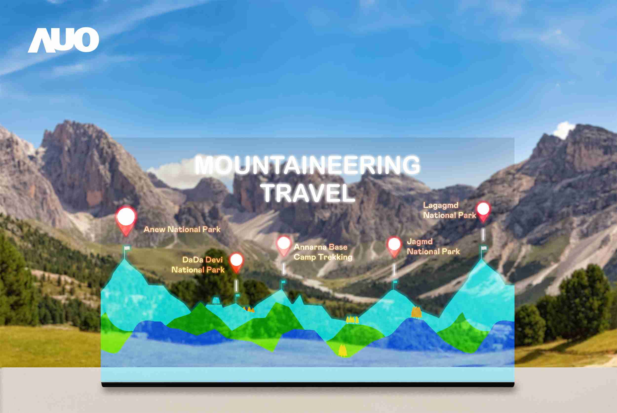 财神娱乐展示全球单片尺寸最大(*)42吋透明Micro LED显示器拼接而成的〝64吋透明Micro LED显示器〞，，，具备高透明度、、、1,000 nits高亮度、、、广色域、、采用三边无边框的无缝拼接等多重特色，，，，呈现超高清、、、、细腻画质而不遮挡后方视觉，，满足层峰需求，，可广泛运用于零售、、艺术展览或商业空间等场域